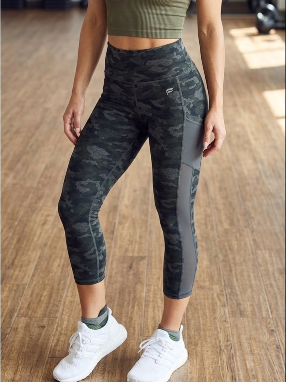 Fabletics Chic Woman's Dark Camouflage Leggings